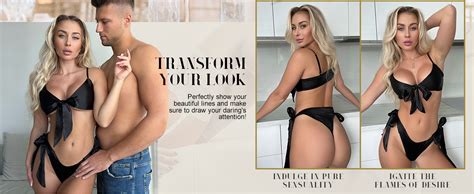 RSLOVE Women Sexy Lingerie Set Satin Bow Tie 2 Piece Bra And Panty Sets Amazon