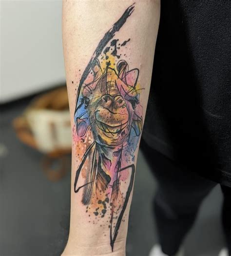 Watercolor Giraffe By Jeff Hamm Madison Tattoonow