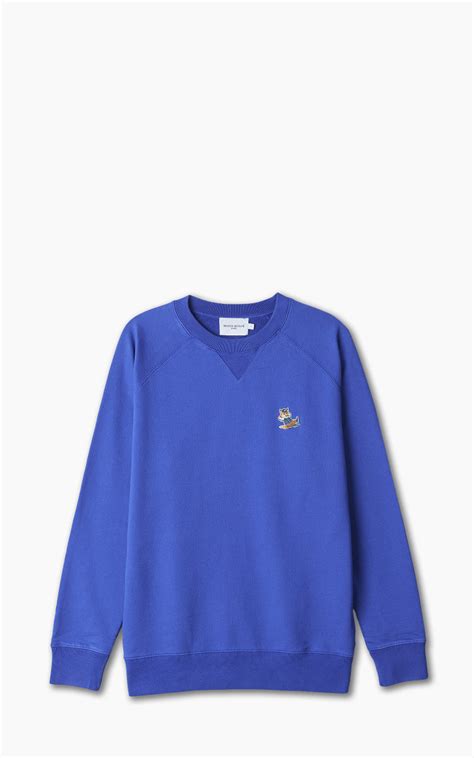 Maison Kitsun Dressed Fox Patch Classic Sweatshirt Deep Blue Cultizm