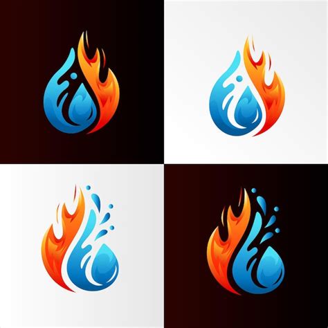 Premium Vector Drop Water Fire Logo Vector