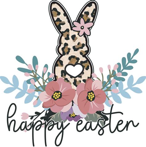 Happy Easter Shirts Cute Floral Bunny Leopard Print Easter T Shirt