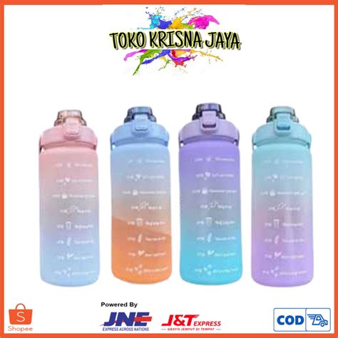 Jual Botol Minum Viral Liter Botol Korea Tritan Pelangi Motivasi