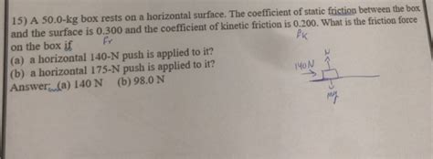 Solved A Kg Box Rests Ona Horizontal Surface The Chegg