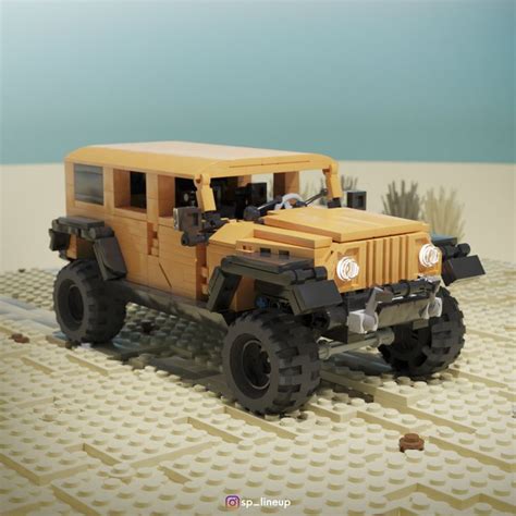 Lego Brick Build Jeep Wrangler Rubicon Lifted Model At 124 Scale With Functional Doors Hood