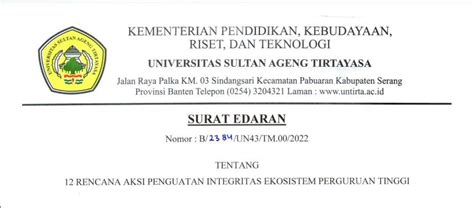 12 Rencana Aksi Penguatan Integritas Ekosistem Perguruan Tinggi