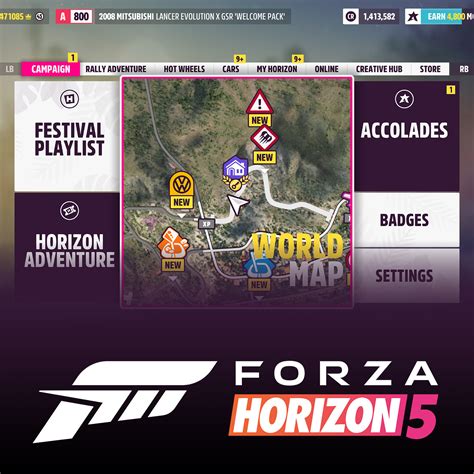 Artstation Forza Horizon 5 Pause Menu Ui