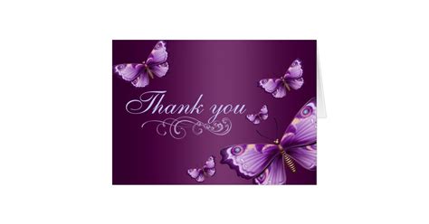 Purple Butterfly Thank You Card Zazzle