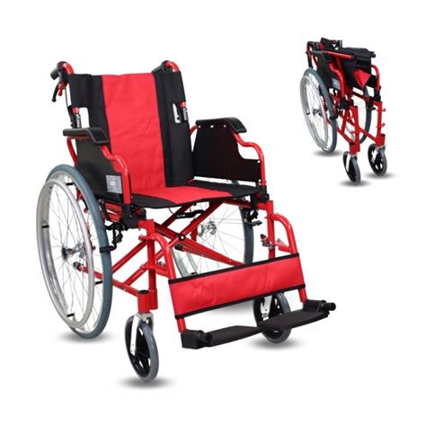 Fauteuil roulant pliable Double système de freinage Ultra léger