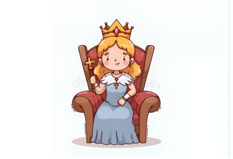 Cheerful Blonde Chibi Queen Cartoon Character In Korean Style A Playful D Illustration Of A