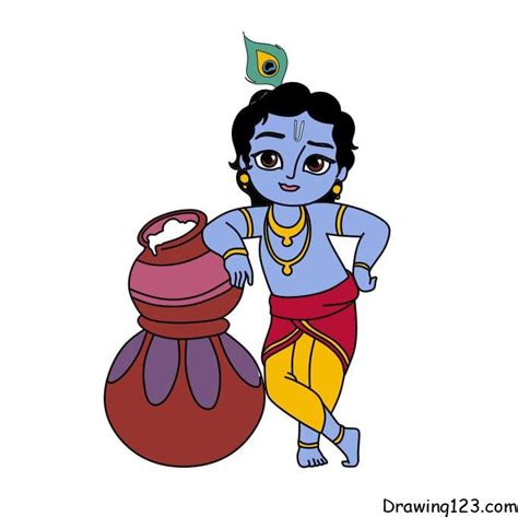 Lord Krishna Drawing Tutorial How To Draw Lord Krishna Step 52 Off