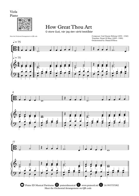 How Great Thou Art O Store Gud Easy Viola And Piano Arr Daniel H Rosa Sheet Music