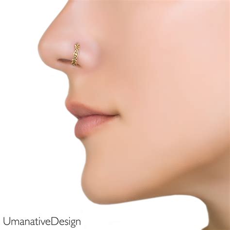 K Gold Nose Ring Nose Hoop Gold Nose Hoop Nose Piercing Etsy