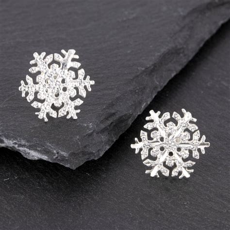 Snowflake Earrings In Solid Sterling Silver By Simon Kemp Jewellers