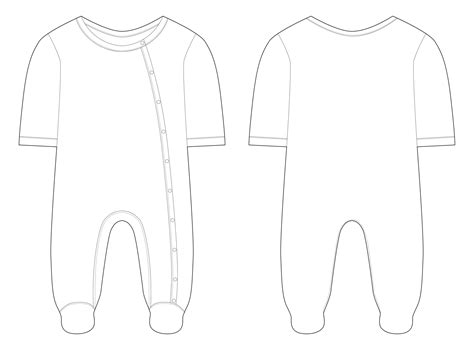 Sleepwear For Baby Boys And Girls Technical Drawing 5496832 Vector