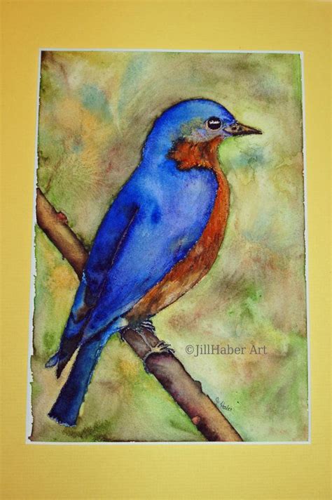 Bluebird Painting Original Watercolor Painting 11 X Etsy Bluebird