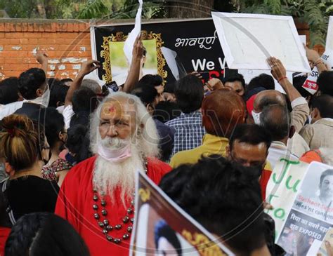 Image Of Protests In Jantar Mantar Delhi Demand Justice For Sushant