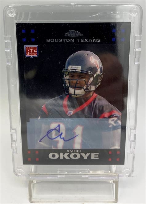 2007 Topps Chrome Rookie Autograph Issue Amobi Okoye Card TC226