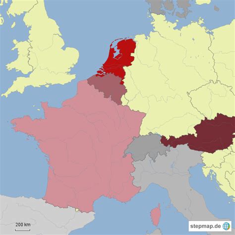 Stepmap Westeuropa Netz Au Erhalb Von D Landkarte F R Deutschland