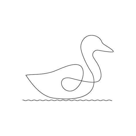 Premium Vector Duck Single Continuous One Line Out Line Vector Art