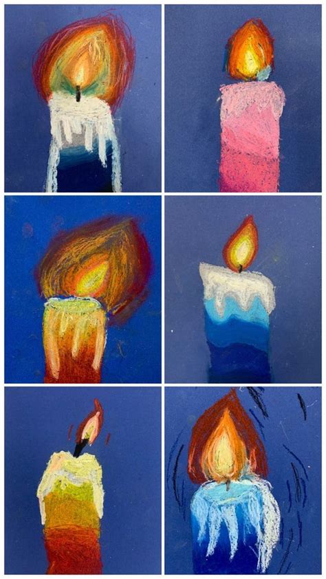 Oil Pastel Candle Art Lesson That Art Teacher Christmas Art Projects Candle Art Winter Art