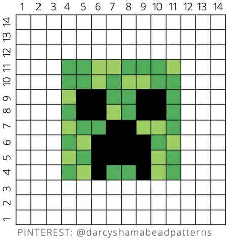 Minecraft Pixel Art Grid Creeper