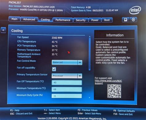 Cooling And Fan Controls In Intel NUC Products With Aptio V BIOS