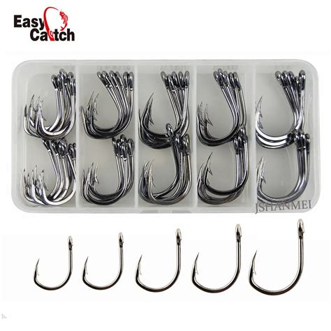 Pcs Box Stainless Steel Saltwater Fishing Hooks Live Bait Fishhooks