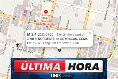 Se Registra Sismo De Magnitud En Coyoac N