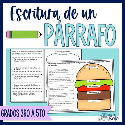 Actividades Para Ensenar A Escribir Un Parrafo La Clase De Maestra