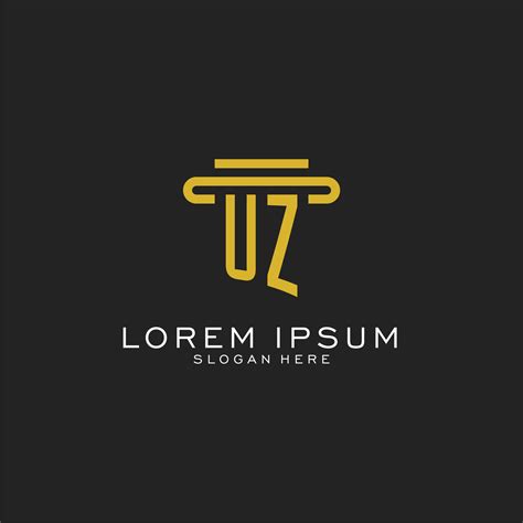 UZ initial logo with simple pillar style design 15163573 Vector Art at ...