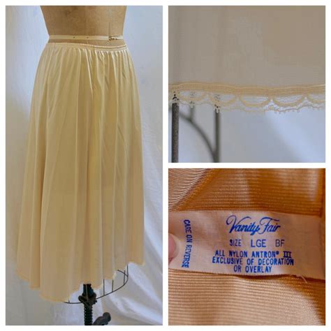 Vtg Vanity Fair Nude Midi Half Slip Petticoat Skirt L Gem