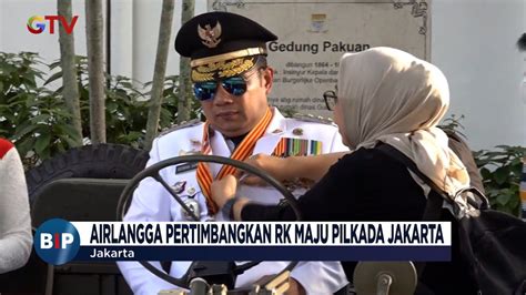 Airlangga Hartarto Pertimbangkan Ridwan Kamil Maju Pilkada Jakarta