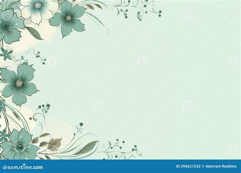 A Floral Background with Green and White Flowers Stock Illustration ...