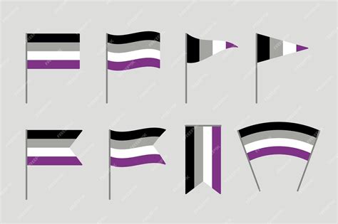 Título Bandera Asexual De Color Negro Gris Blanco Y Morado Concepto Lgbtqi Ilustración De