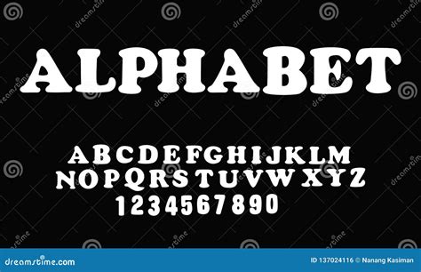 White of Font and Alphabet. Isolated on Black Background Stock Vector ...