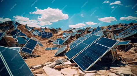 Premium Ai Image A Dumping Ground For Solar Panels Concept Of Green