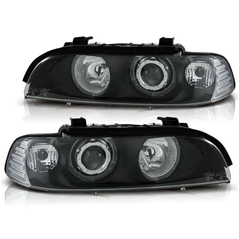 Faros Delanteros Angel Eyes Negros Para BMW E39