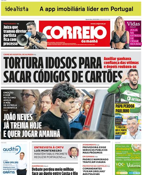 Capa Correio da Manhã 21 fevereiro 2024 capasjornais pt