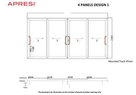 Multi Slide Door Stacking Panels Dimensions Drawings