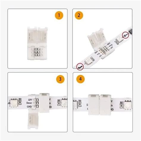 Conector Fita Led 10mm 5050 3 Vias 5 Unidades Ricelomshop