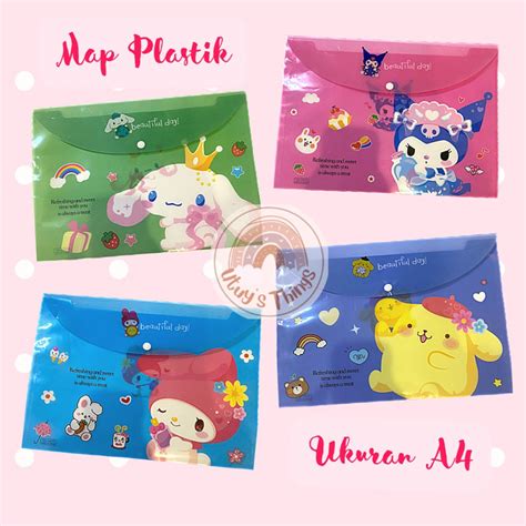 Jual Map Plastik A Karakter Sanrio Kuromi Melody Cinamonroll