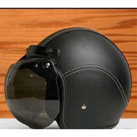 Jual Helm Bogo Kulit Full Leher Retro Dewasa Sni Pria Wanita Shopee