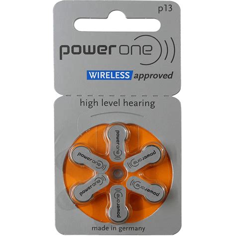 Powerone Zinc Air Mercury Free Hearing Aid Battery Size P Strip