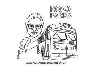 Rosa Parks Colouring Page 2 - Kids Puzzles and Games