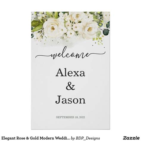 Floral Wedding Signs | Zazzle | Floral wedding sign, Wedding modern ...