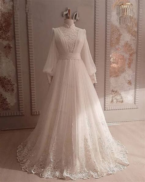 Elegant Lace Muslim Wedding Dresses 2023 Dubai Arabic Tanya Bridal