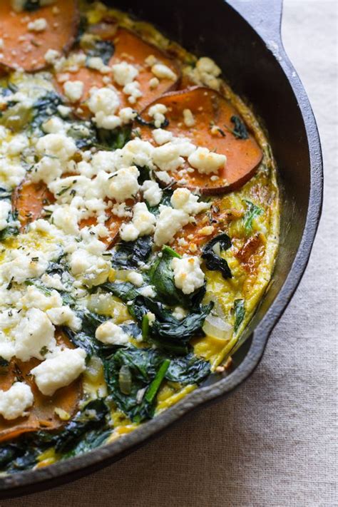 Savory And Healthy Sweet Potato Spinach Frittata Recipe