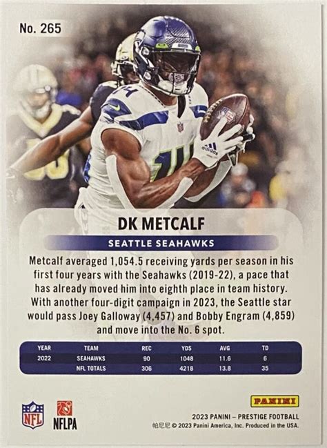 Dk Metcalf Panini Prestige Football Seattle Seahawks Xtra Points