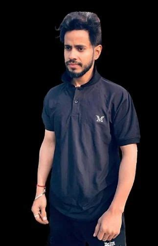 Logo Printed Men Polo Neck Cotton T Shirt At Rs 150 Piece In Ludhiana