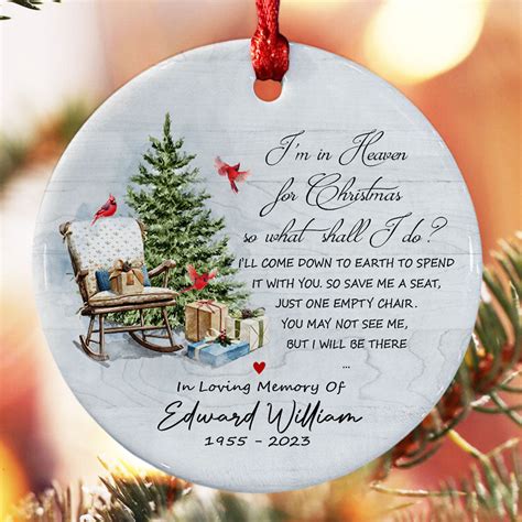 Christmas In Heaven Chair Ornament In Loving Memory Ornaments